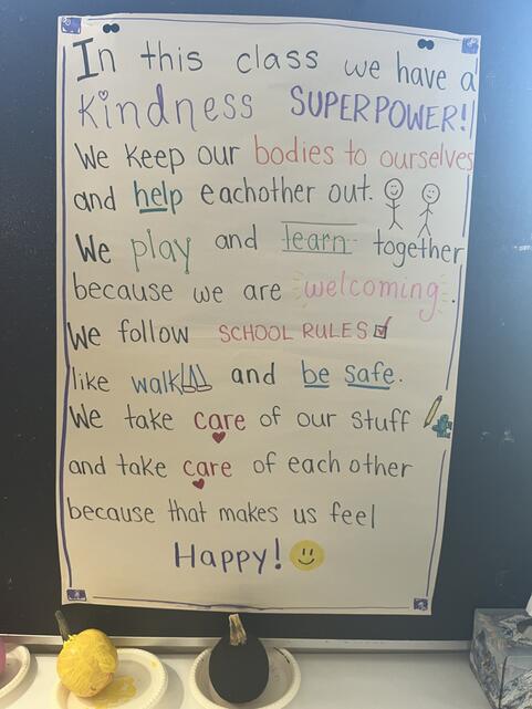 Classroom care agreement for elementary school students