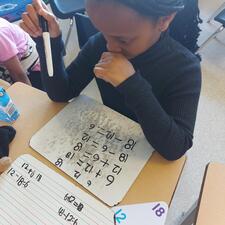 student solving math problems